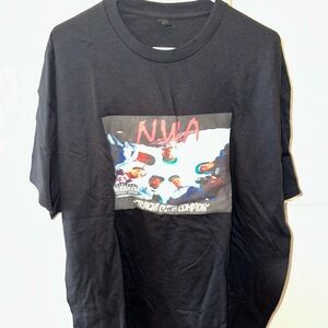NWA Straight Outta Compton Album Cover Black Graphic T-Shirt Size 2XL